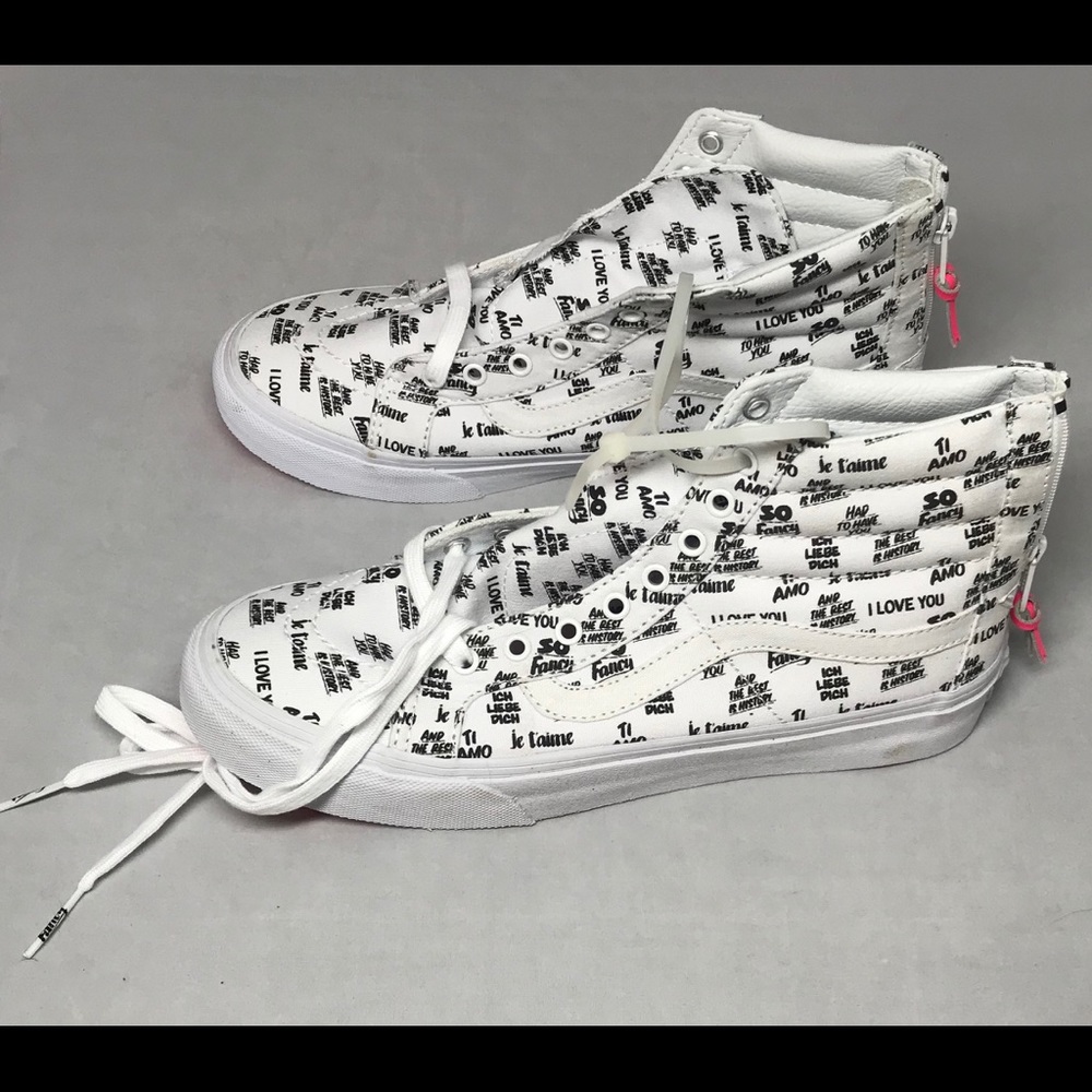 Vans white hi top sneakers 8.5 men 10 women